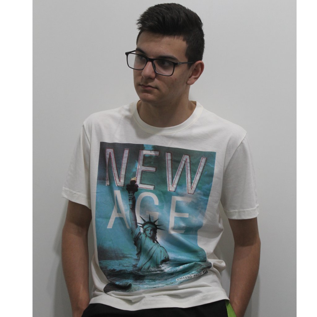 Camiseta Masculina Nellus New Age Bege 3