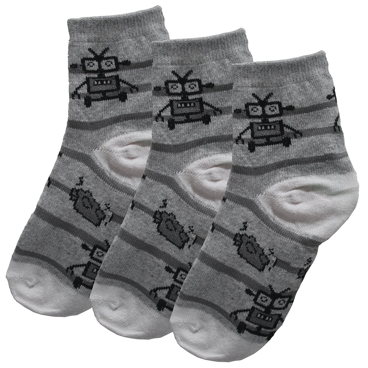 Kit 3 Pares de Meias Manhattan Infantil Masculino Cinza