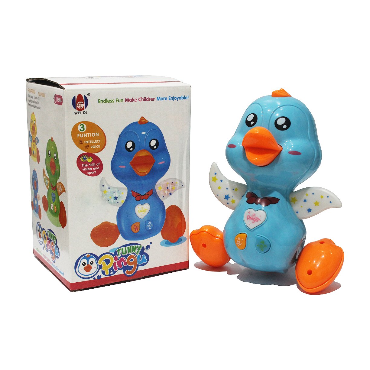 Brinquedo Funny Pingu Anda e Toca Msica Azul 1