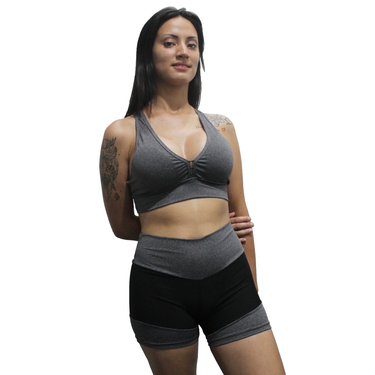 Shorts Leg BemBacana Academia 2 Cores Cinza