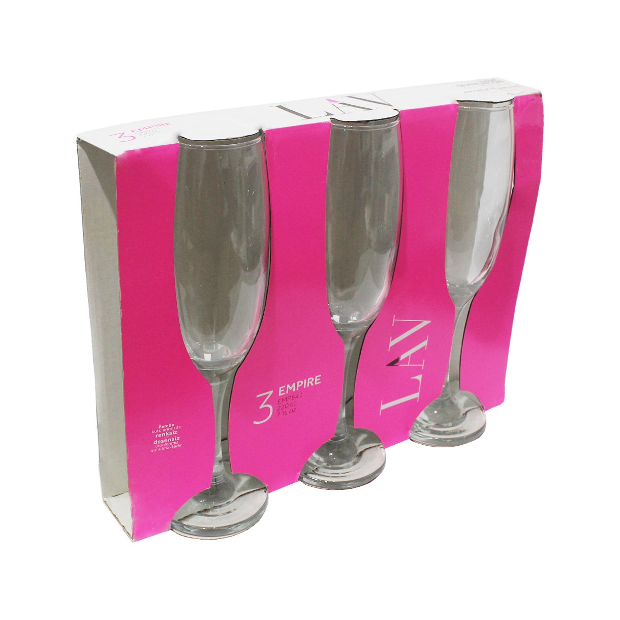 jogo de taca de champagne lav empire 3 pecas 220ml