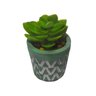 vaso com suculenta artificial onyx triangulos verde 1