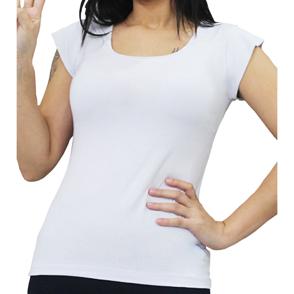 blusa feminina def manga curta lisa branco 2