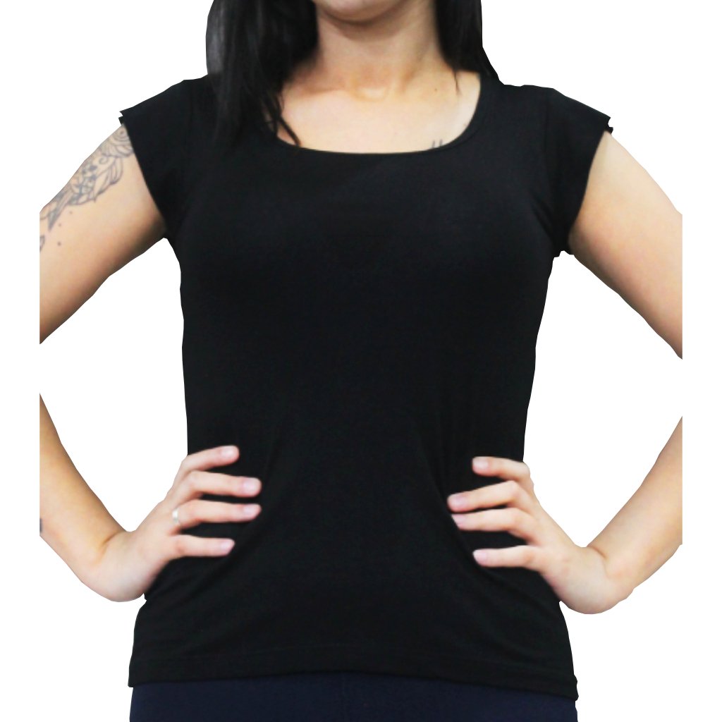 blusa feminina def manga curta lisa preto 2