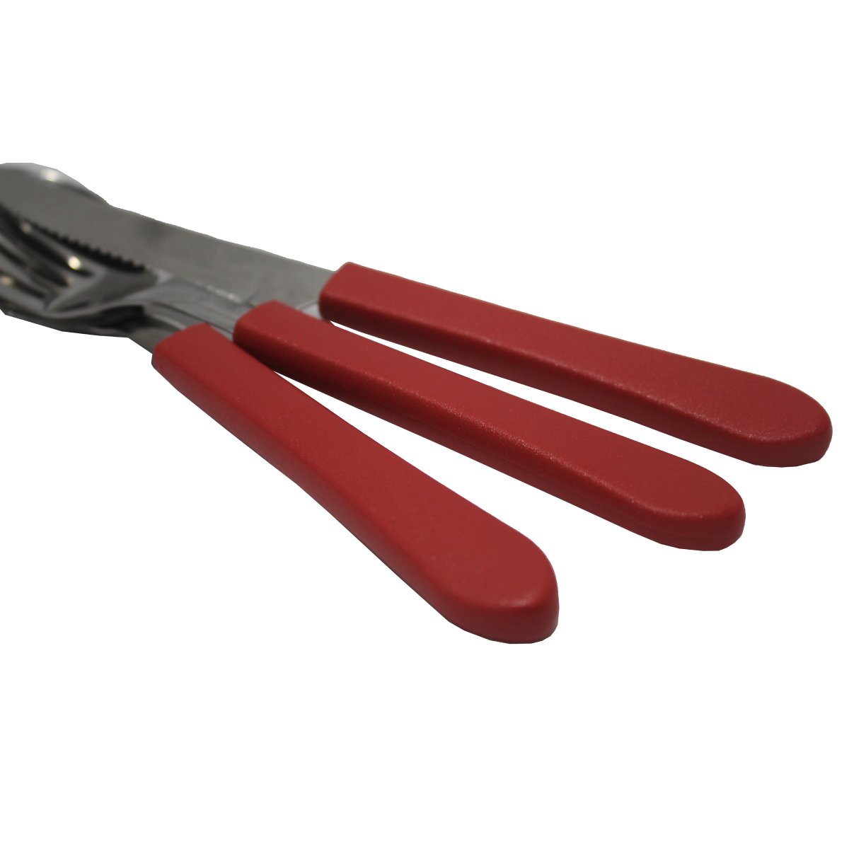 kit talheres tramontina 6 pecas colher garfo e faca vermelho 2 1