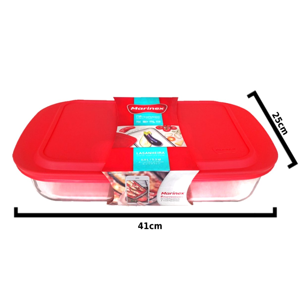 lasanheira 5l com tampa marinex vermelho 1 1