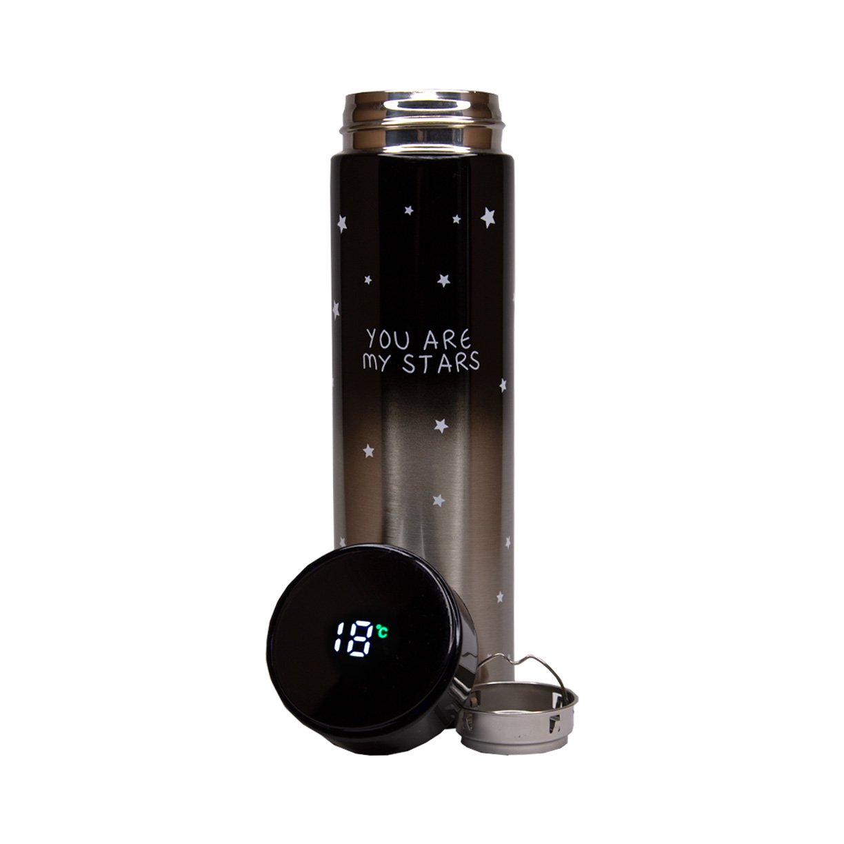 garrafa termica inox com visor de led 500ml tw 1