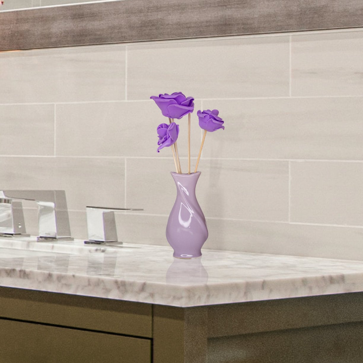 frasco para difusor famys vaso com rosas ceramica 5