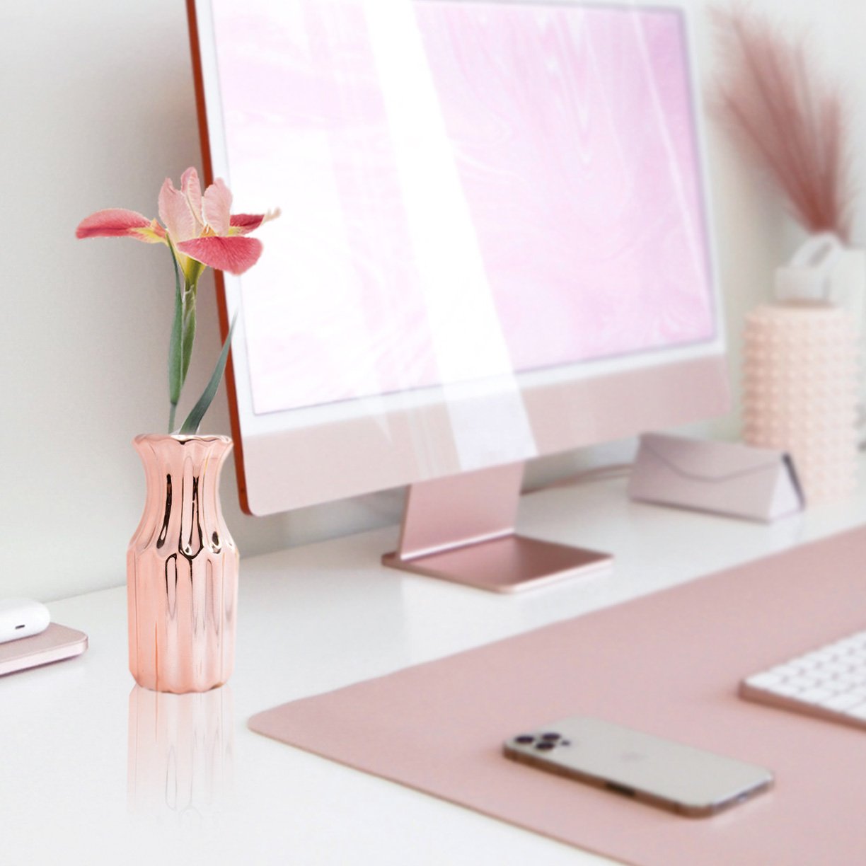 mini vaso ceramica decorativo ionic metalizado 2