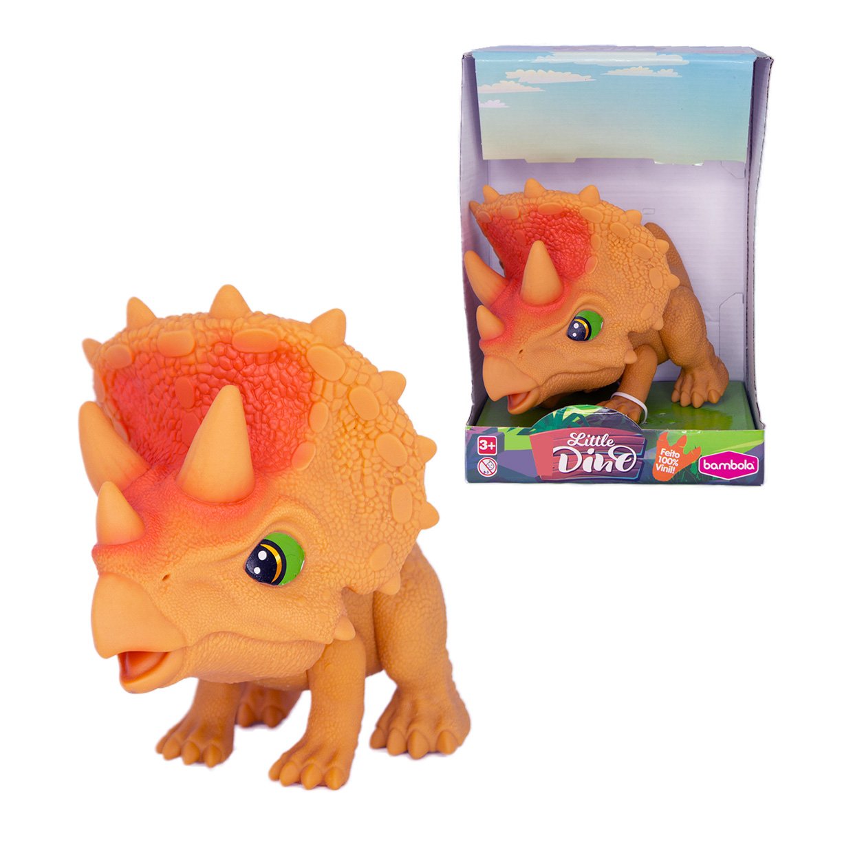 dinossauro triceratops little dino bambola de vinil 2