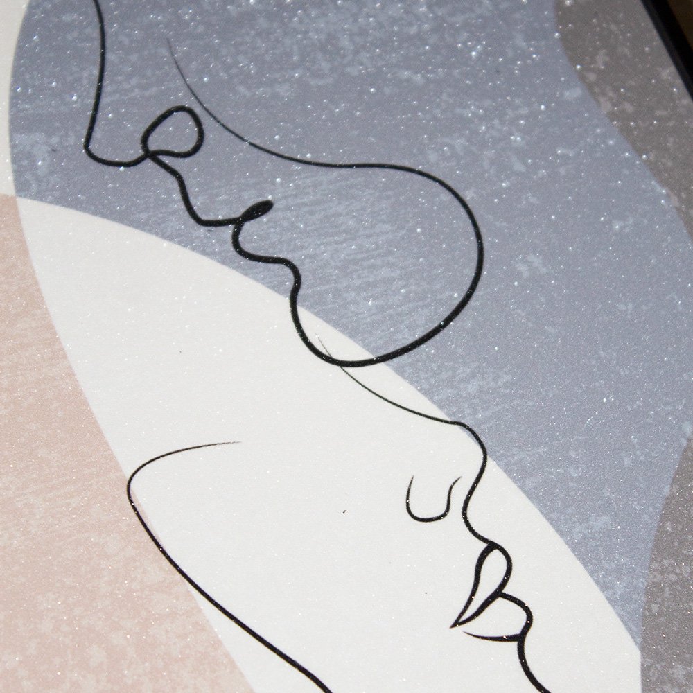 kit quadro gliterizado fwb 2un borda preta 6