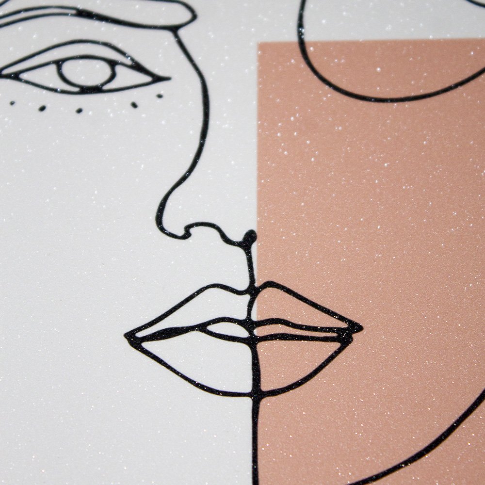 kit quadro gliterizado fwb 2un borda texturizada 2