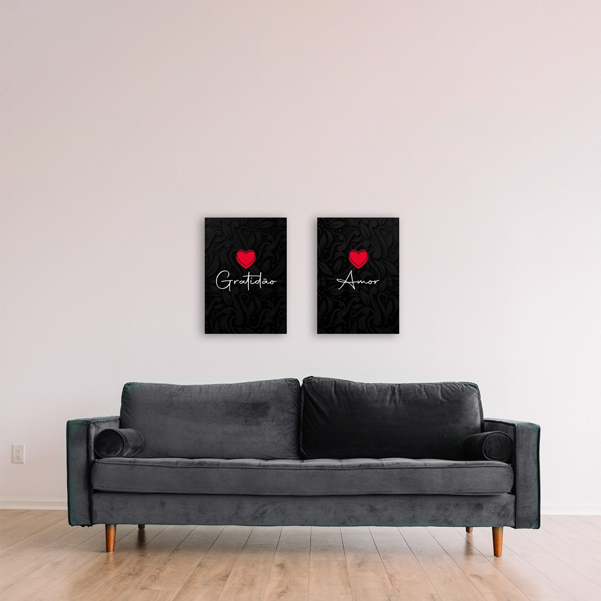 kit 2 quadros decorativos dourado 1