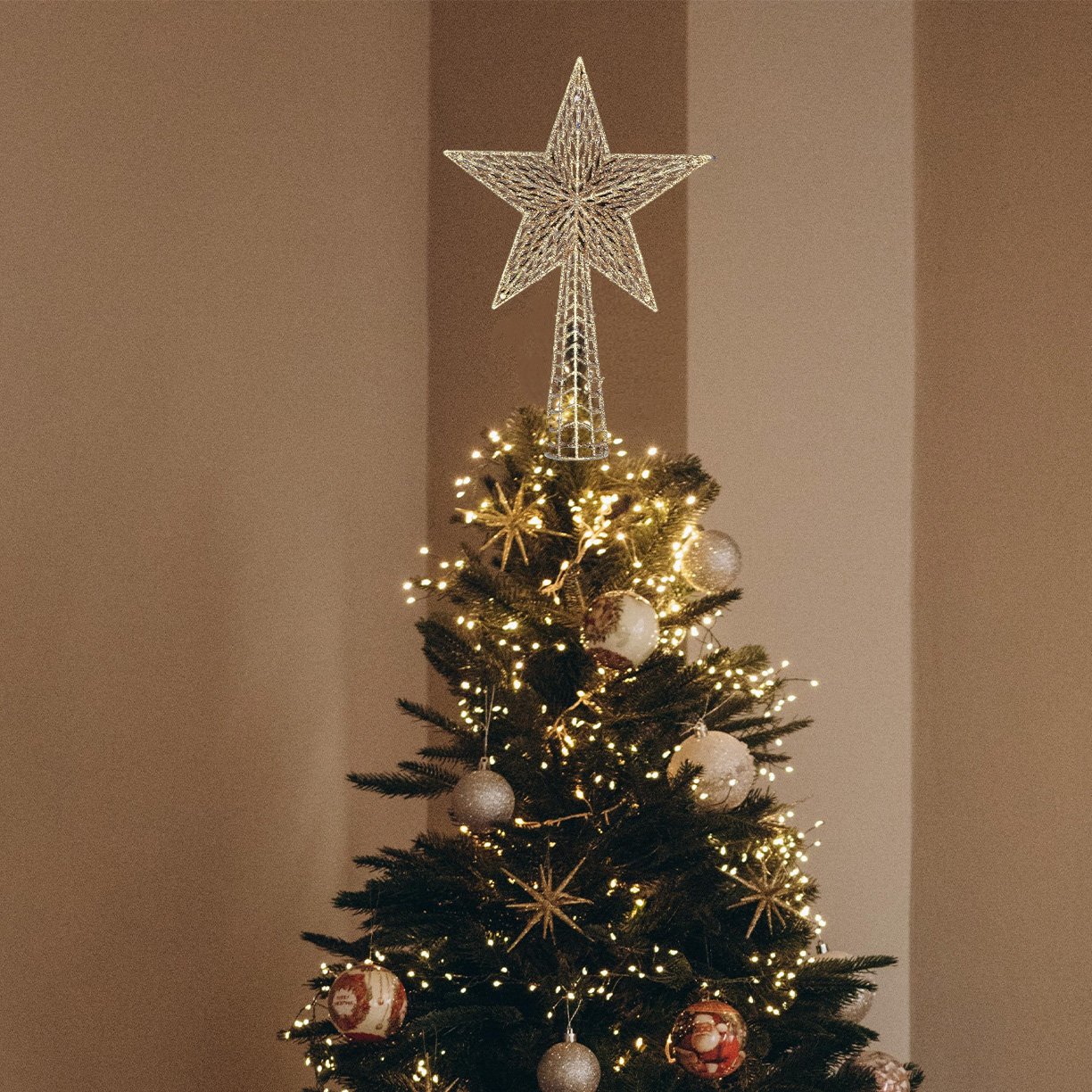 estrela p arvore de natal gliterizada 2