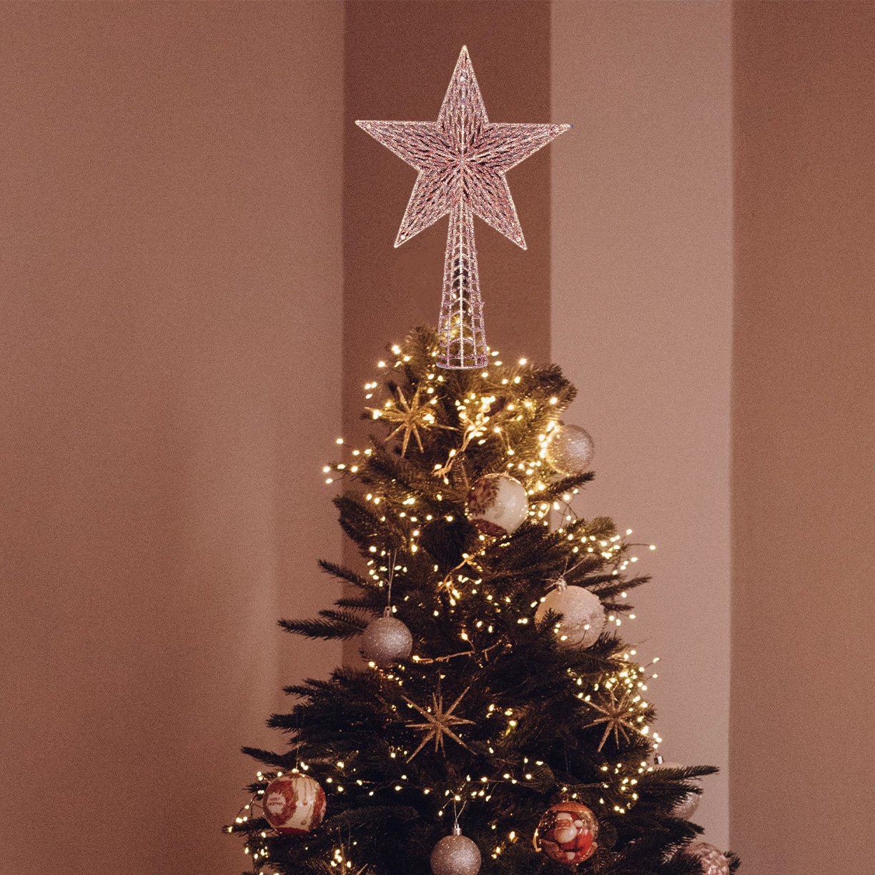 estrela p arvore de natal gliterizada 3