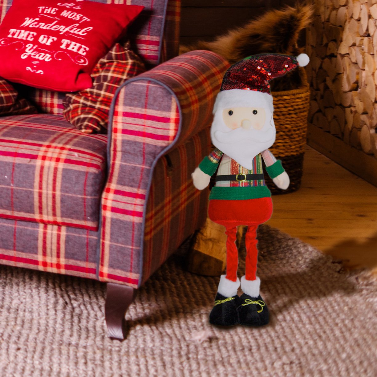 enfeite de natal papai noel 58cm 2