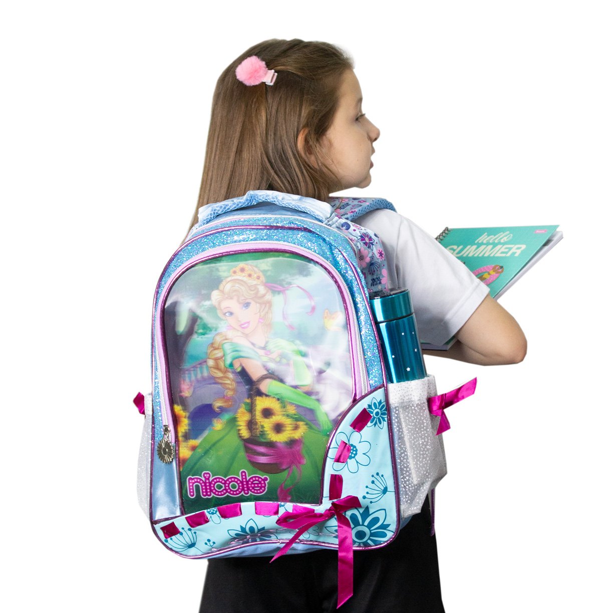 mochila infantil glitter princesa 4