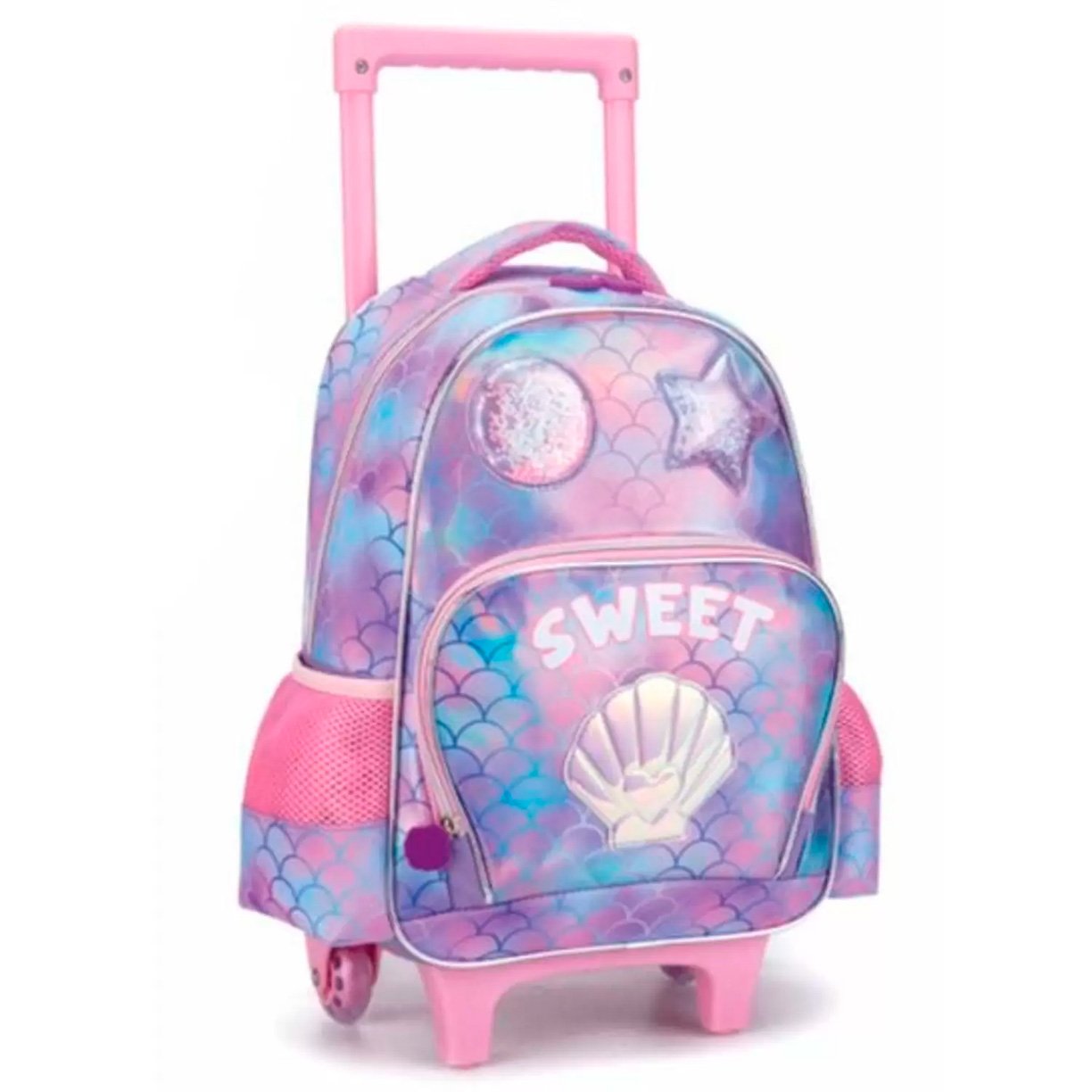 mochila de rodinhas ssssinfantil juvenil lancheira estojo sweet fenix 9