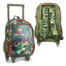 kit mochila de rodinhas infantil juvenil lancheira estojo dinossauro fenix 7