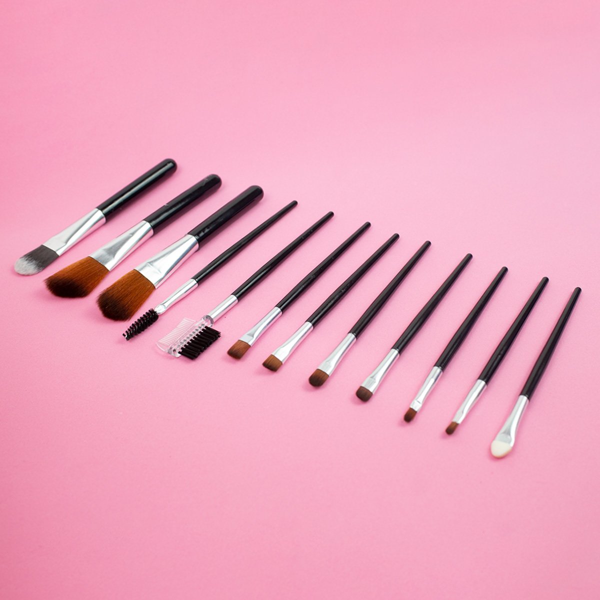 06 kit 12 pinceis conjunto pincel precisao contorno base blush unico